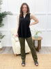 Dear Scarlett Women's REG/PLUS Solid Straight Leg Magic Pants, Olive