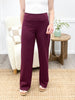 Dear Scarlett Women's  Solid Wide Leg Magic Pants, Wine