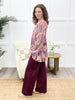 Dear Scarlett Women's  Solid Wide Leg Magic Pants, Wine