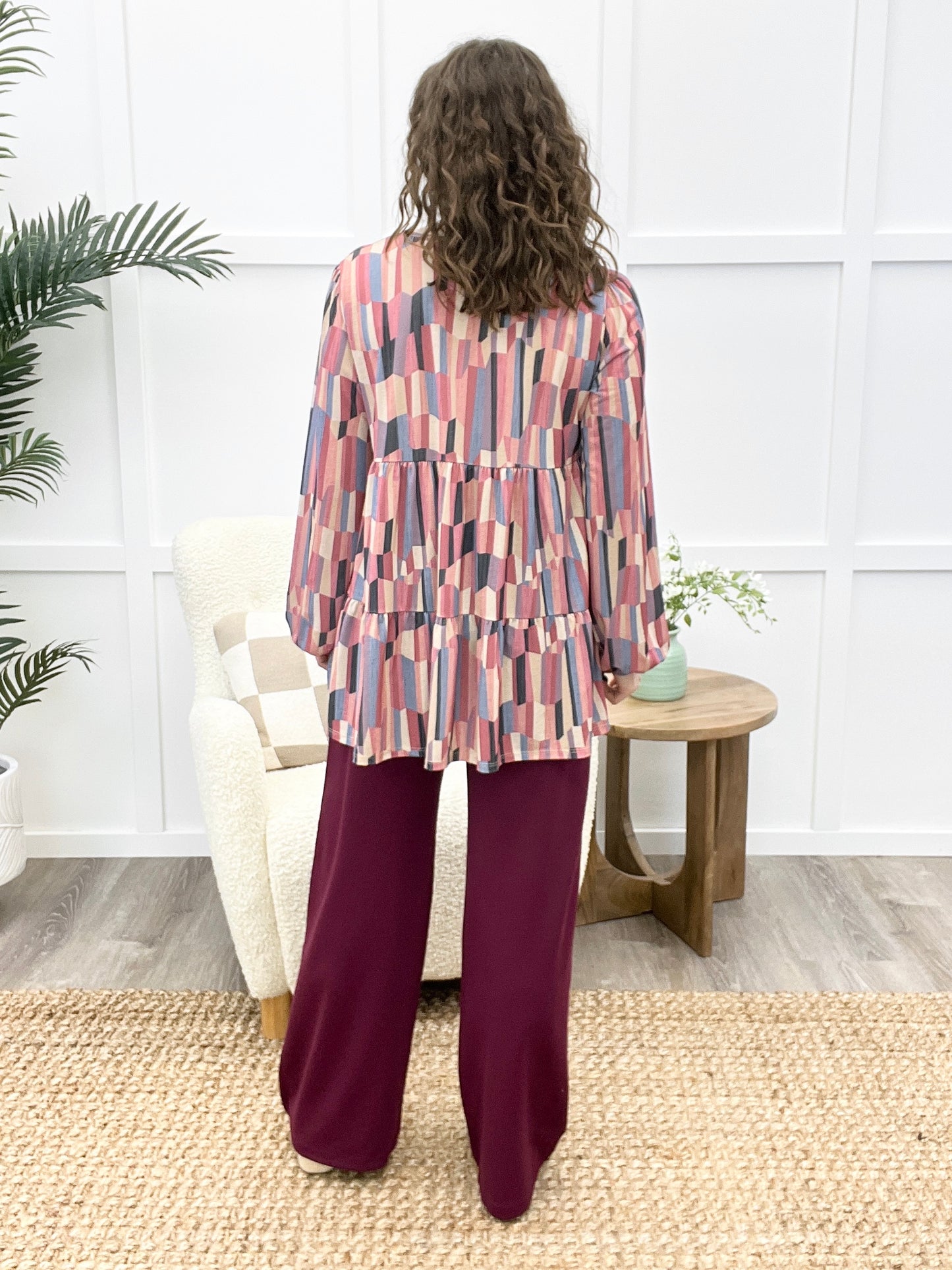 Dear Scarlett Women's  Solid Wide Leg Magic Pants, Wine