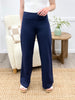 Dear Scarlett Women's Solid Wide Leg Magic Pants, Navy