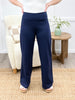 Dear Scarlett Women's Solid Wide Leg Magic Pants, Navy
