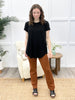 Dear Scarlett Women's REG/PLUS Solid Straight Leg Magic Pants, Rust