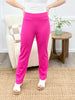 Dear Scarlett Women's REG/PLUS Solid Straight Leg Magic Pants, Hot Pink