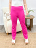 Dear Scarlett Women's REG/PLUS Solid Straight Leg Magic Pants, Hot Pink