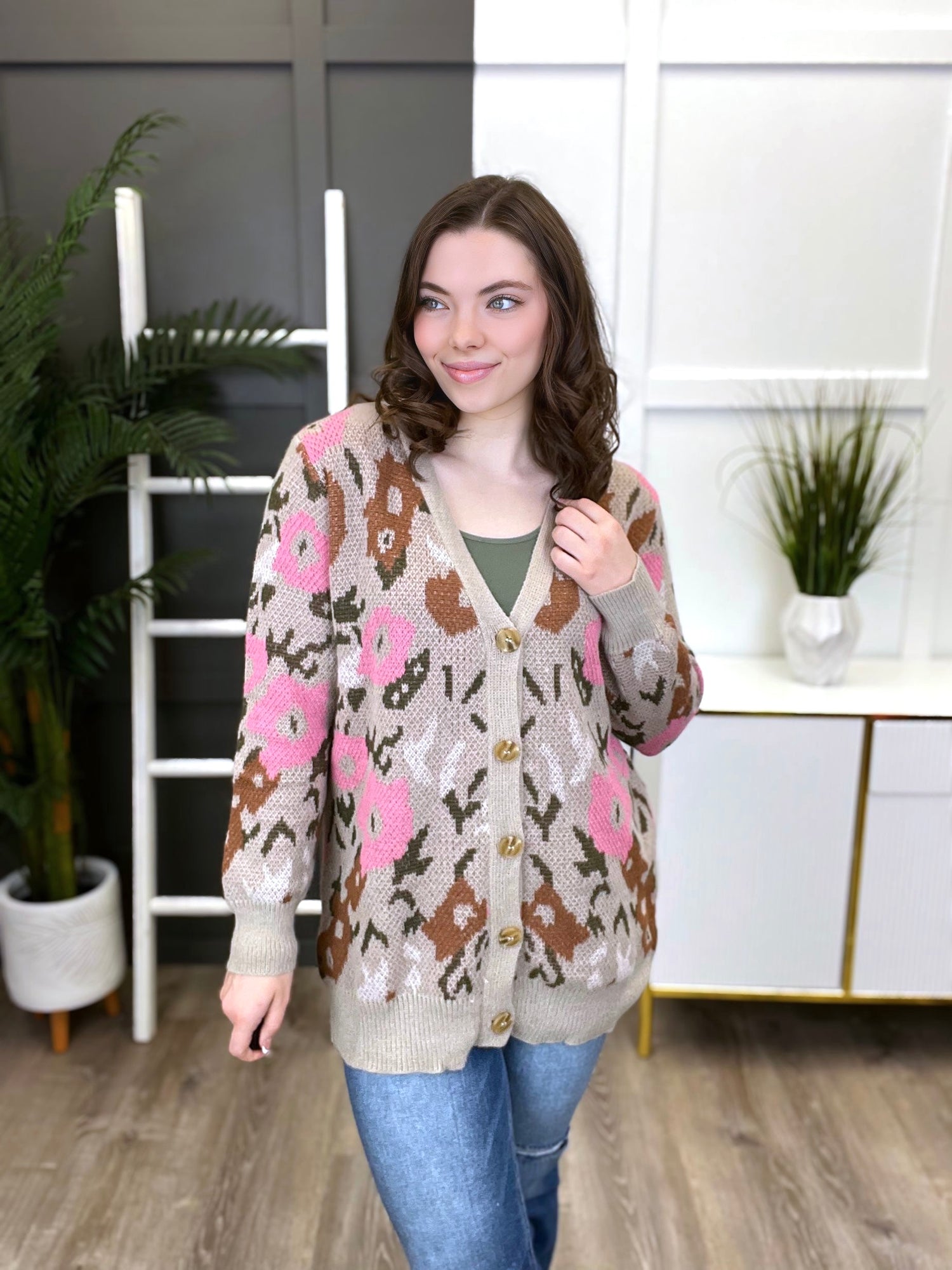 Womens floral cardigan on sale