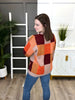 Women's Taupe & Rust Checkered Print Long Sleeve Knit Top