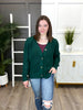 Women's Hunter Green Button Up Knit Cardigan