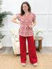 Dear Scarlett Women's REG/PLUS Solid Wide Leg Magic Pants, Red