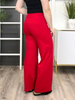 Dear Scarlett Women's REG/PLUS Solid Wide Leg Magic Pants, Red