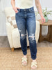 Straight To The Top Mid-Rise Straight Leg Jeans by Mica Denim
