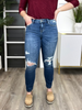 Straight To The Top Mid-Rise Straight Leg Jeans by Mica Denim