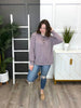 Women's Mauve Hoodie Top w/ Button Detail