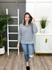 Women's Heather Grey Hoodie Top w/ Button Detail