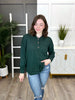 Women's Hunter Green Hoodie Top w/ Button Detail