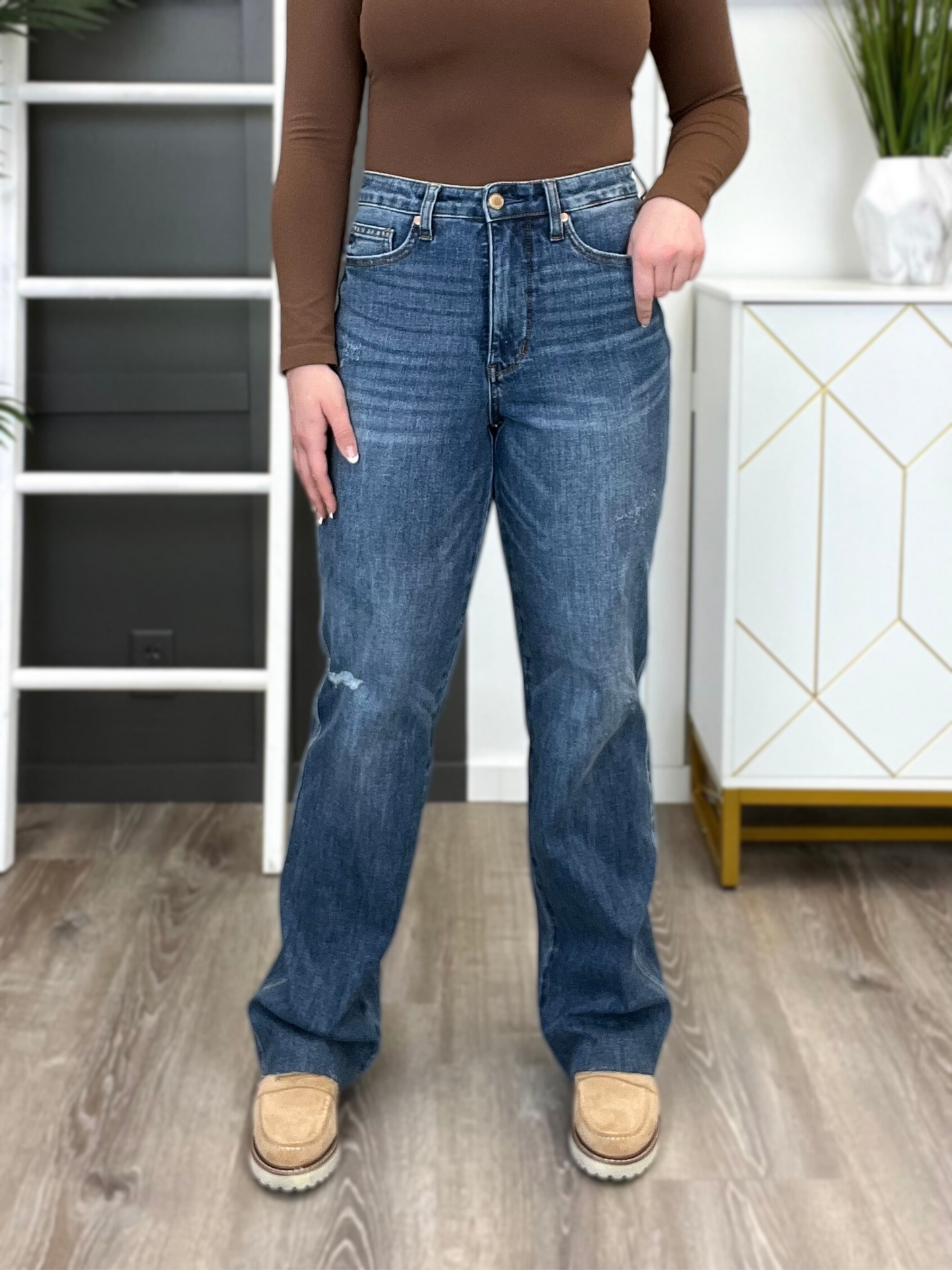 Judy Blue Who's In Control High Waisted Tummy Control Straight Leg Jeans