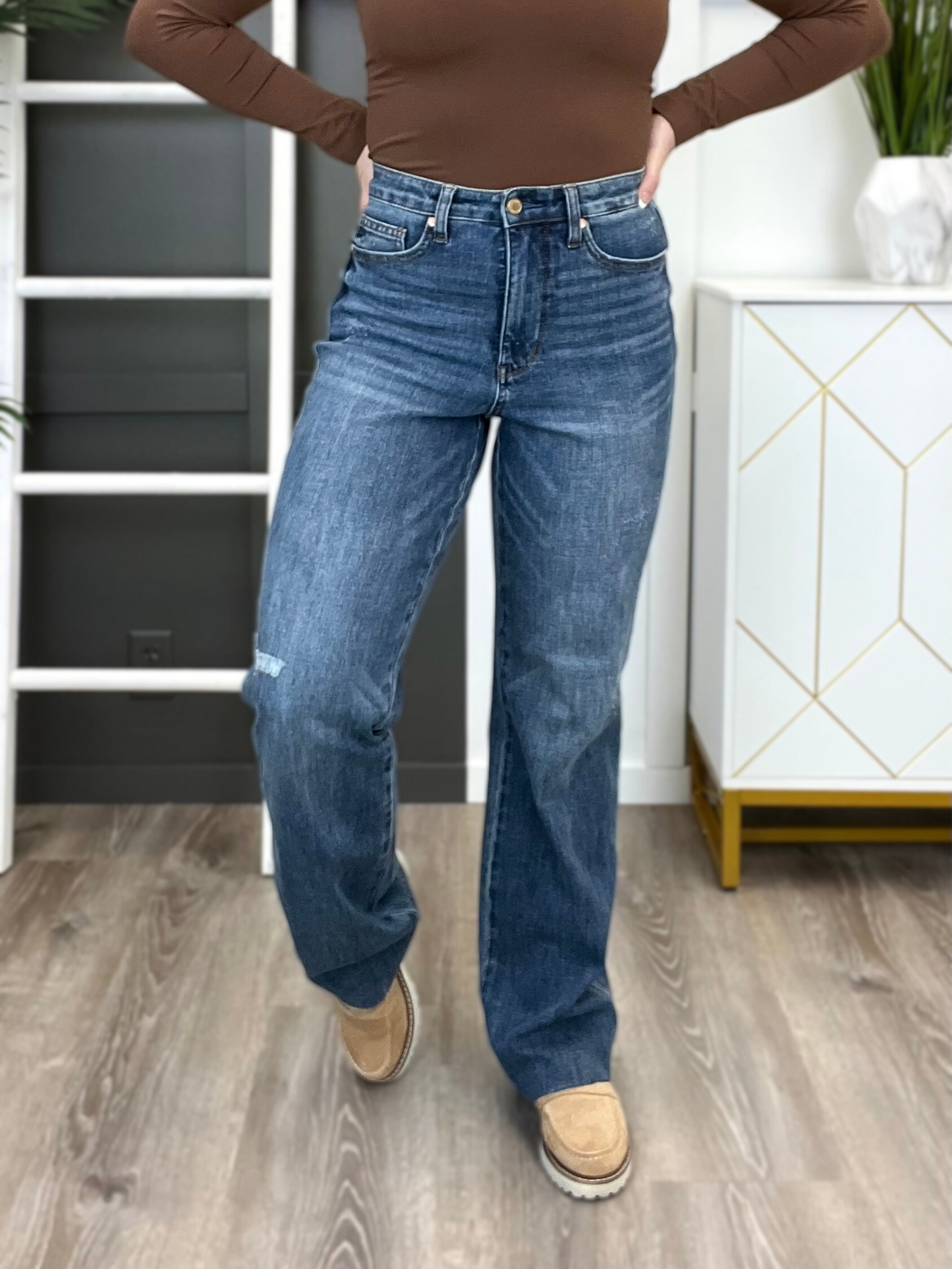 Judy Blue Who's In Control High Waisted Tummy Control Straight Leg Jeans