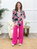 Dear Scarlett Women's REG/PLUS Solid Wide Leg Magic Pants, Hot Pink