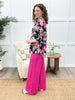 Dear Scarlett Women's REG/PLUS Solid Wide Leg Magic Pants, Hot Pink