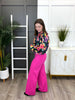 Dear Scarlett Women's REG/PLUS Solid Wide Leg Magic Pants, Hot Pink