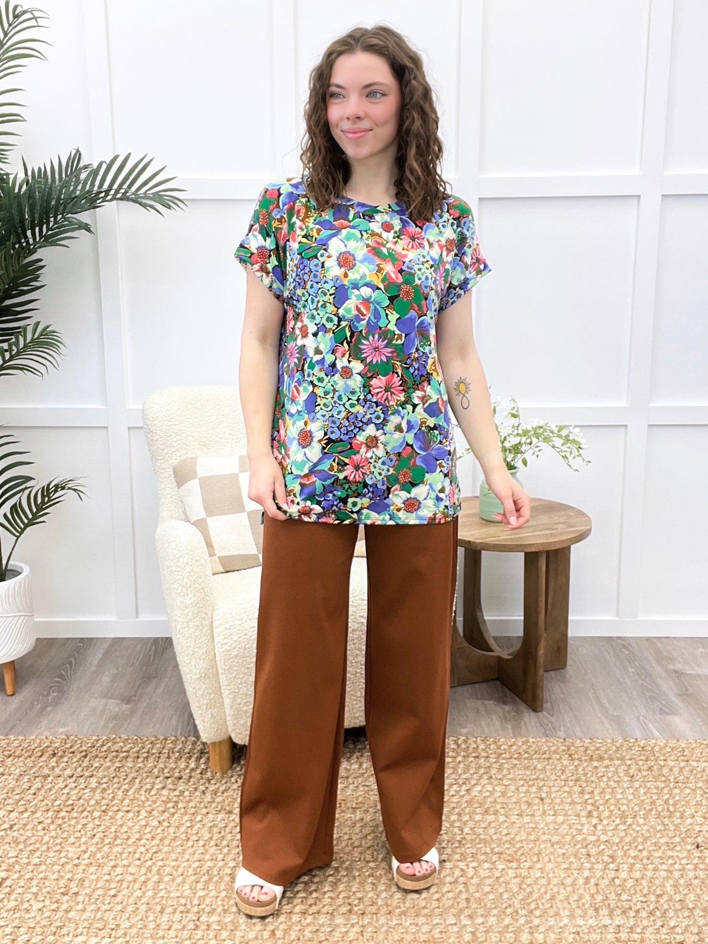 Dear Scarlett Women's REG/PLUS Solid Wide Leg Magic Pants, Rust