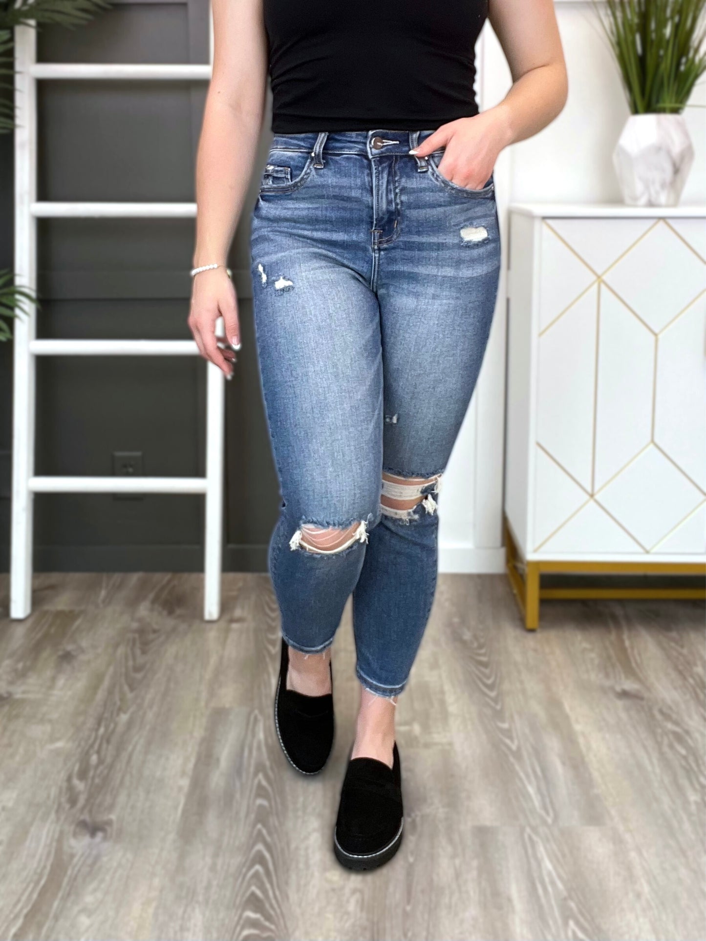 She's All That High Rise Mom Jeans by Mica Denim