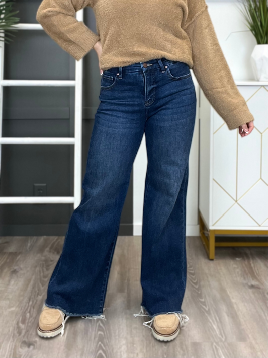 Dressed to Impress High-Rise Wide Leg Jeans by Risen