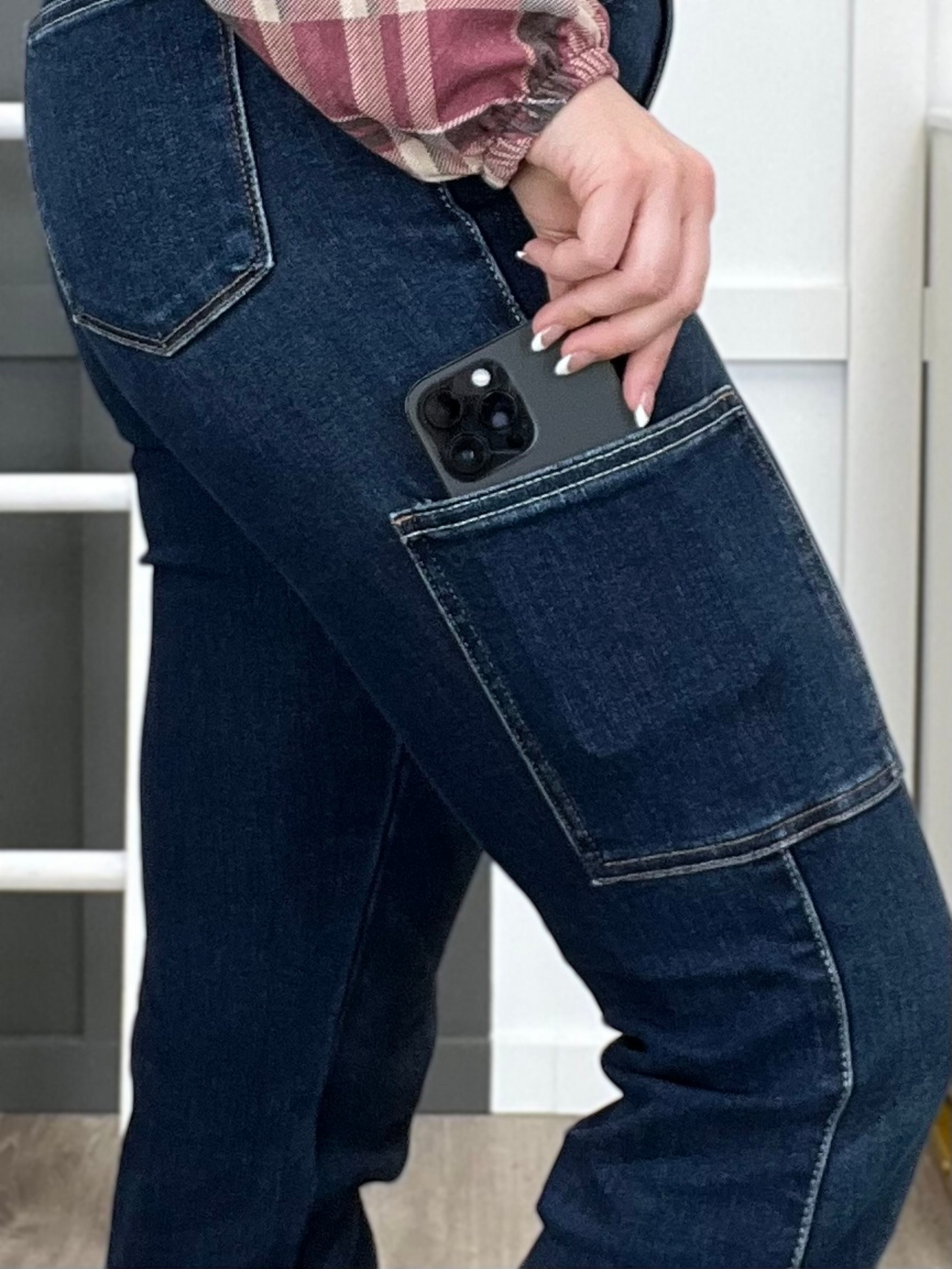 Judy Blue Cell Phone Pocket Bootcut Cargo Jeans