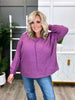 Women's Plum Ribbed Long Sleeve Top w/ Exposed Seams