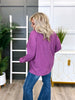 Women's Plum Ribbed Long Sleeve Top w/ Exposed Seams