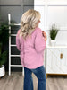 Women's Light Pink V-Neck Button Up Knit Top