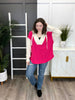 Women's Fuchsia Color Block Hooded Top