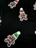 Women's Black Long Sleeve top w/ Sequin Gingerbread Men