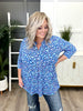 Dear Scarlett Women's Blue Multi Color Animal Print Top
