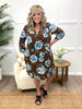 Dear Scarlett Women's Dark Mocha Floral Print Dress