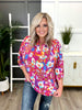 Dear Scarlett Women's Magenta Bright Floral Print Lizzy Top