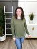 Women's Olive Long Sleeve Top