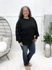 Women's Black Long Sleeve Top w/ Pearl Embellishments
