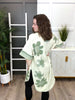 Women's Green Mineral Wash Flower Patch Tunic Top