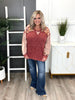 Women's Burgundy Mixed Fabric Top