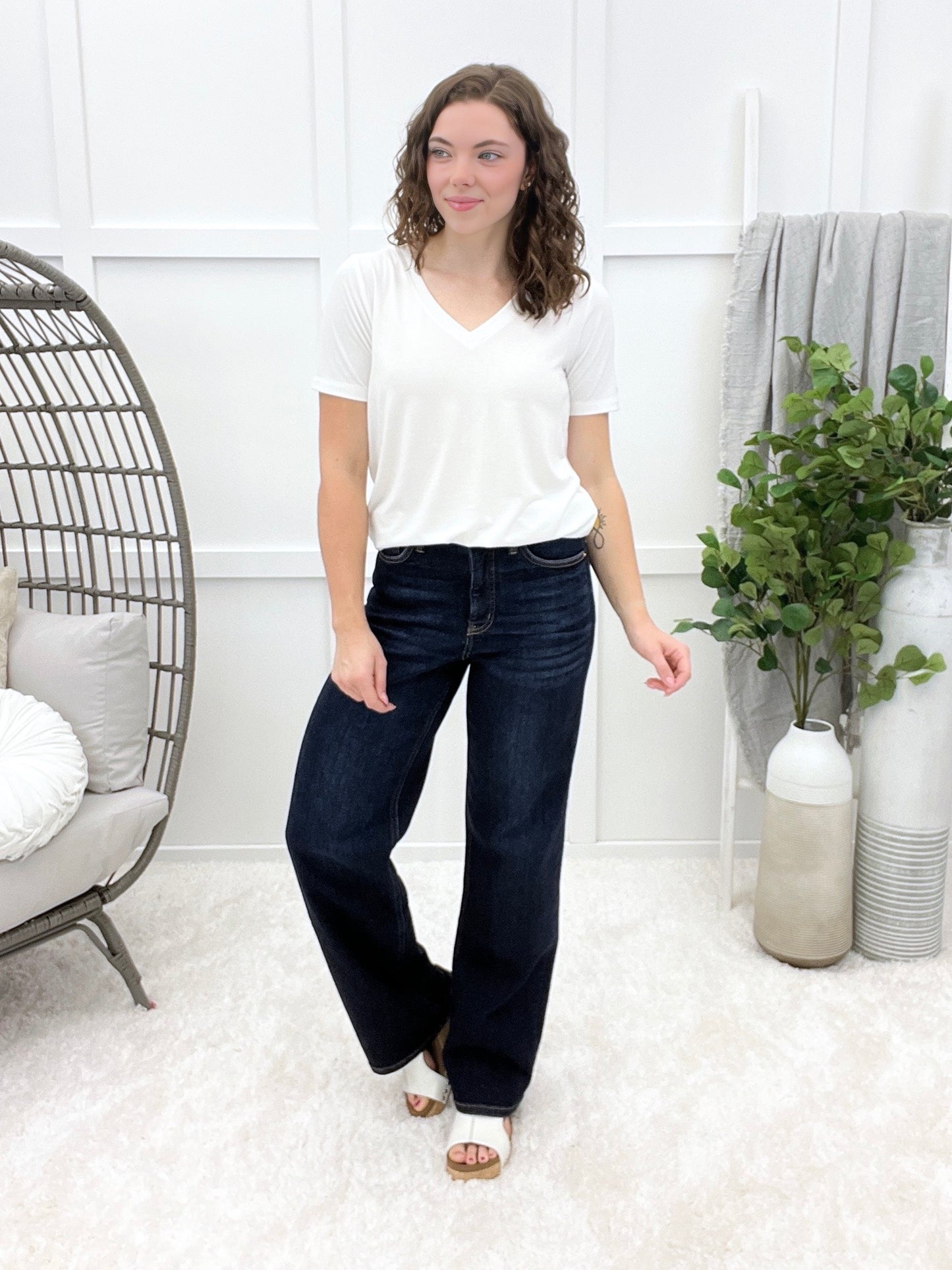 Life's a Breeze High Rise Wide Leg Jeans by RFM