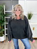 POL Women's Black Long Sleeve Top w/ Crisscross Back