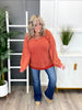 POL Women's Solid Rust Long Sleeve Top w/ Crisscross Back
