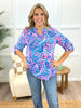 Dear Scarlett Women's Pink & Blue Paisley Lizzy Top