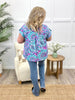Dear Scarlett Women's Magenta & Teal Paisley Short Sleeve Lizzy Top