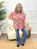 Dear Scarlett Women's Fuchsia Floral Short Sleeve Lizzy Top