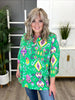 Dear Scarlett Women's Emerald Ikat Print Lizzy Top