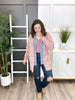 Women's Pink Plaid Button Up Top w/ Denim Contrast