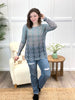 Women's Gradual Green Geometric Print Mesh Long Sleeve Top