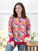 Women's Multi Color Sunflower Print Long Sleeve Top